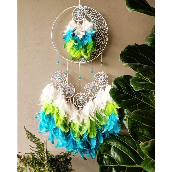 Washable Handcrafted Classic Sky Blue Crochet Dreamcatcher | Wall